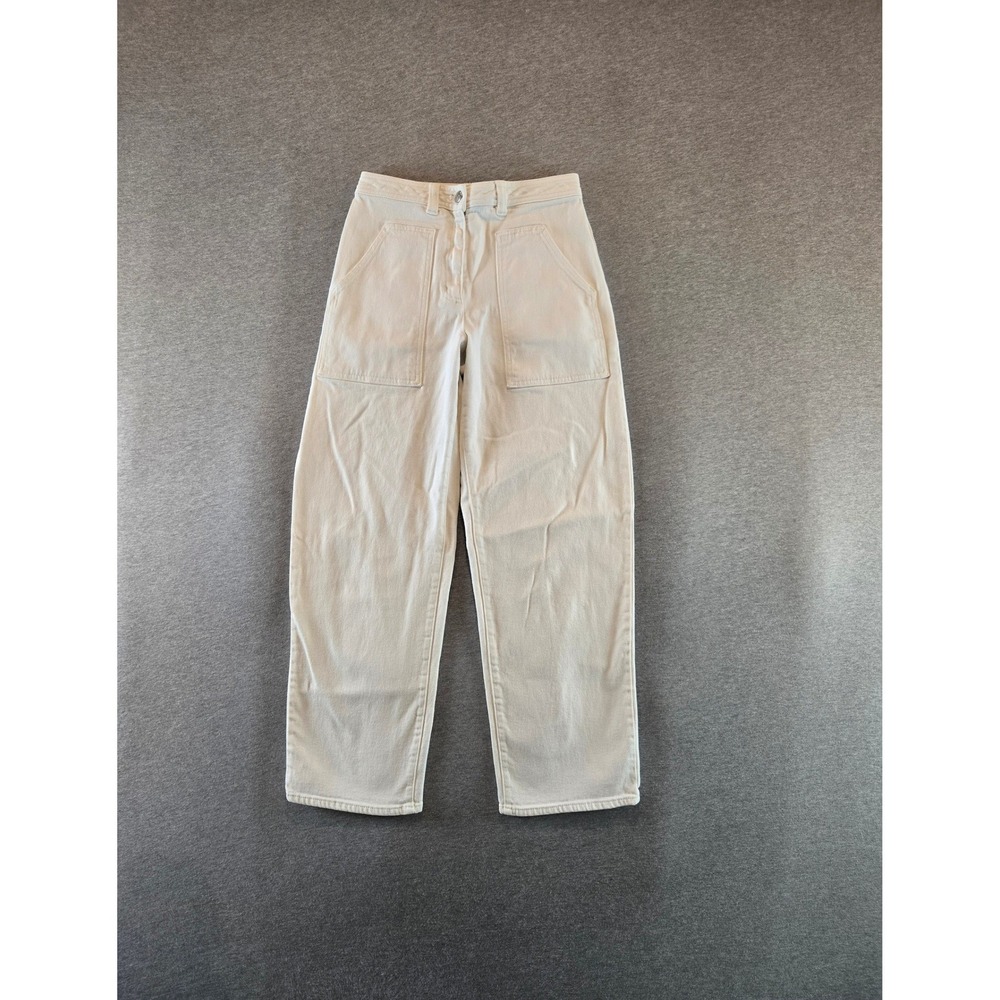 Wilfred Free Modern Utility Pant Womens 4 Cream High Waist Straight Leg Denim